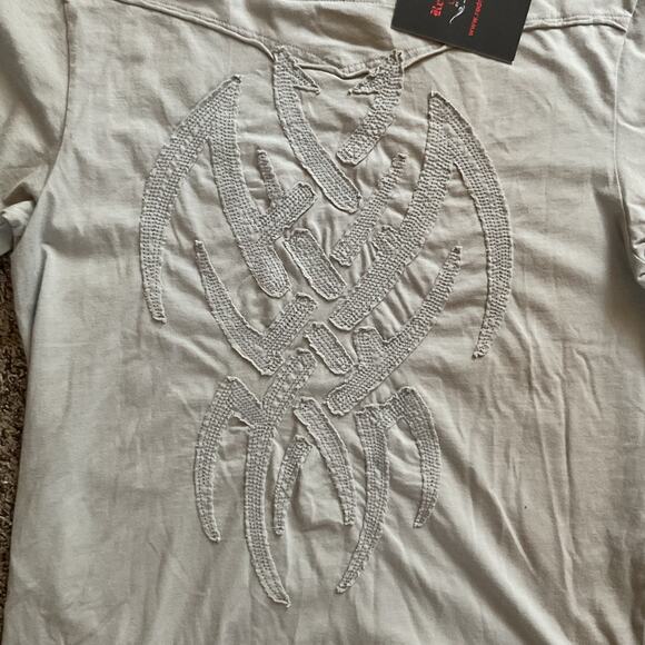 Red Monkey Los Angeles Tribal Rhinestone Graphic T-Shirt Wings Eagle Men’s Sz S - Picture 5 of 10